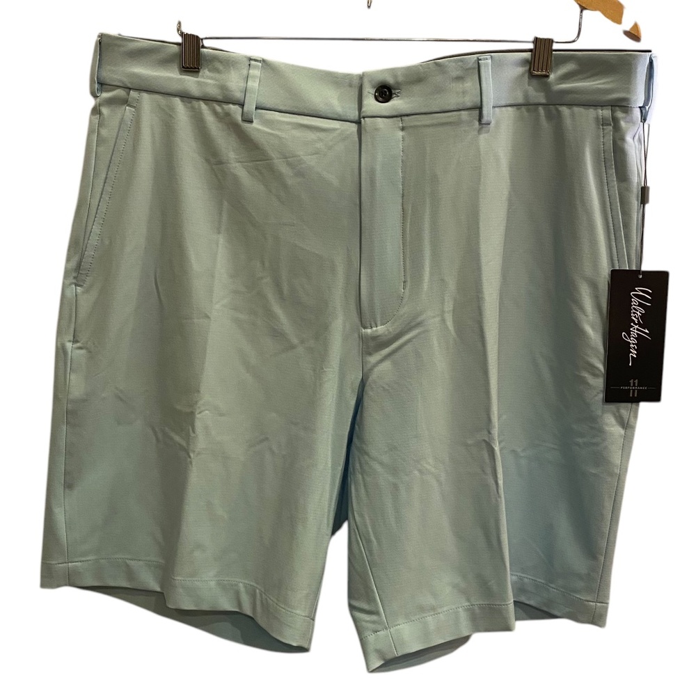 Walter Hagen Men’s Flat Front Athletic Performance Golf Shorts Soft Blue sz 38